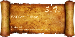 Saffer Tibor névjegykártya